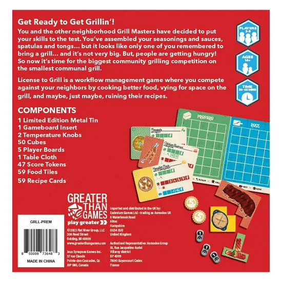 Greater Than Games | License to Grill: Premium Edition | Polyomino Placement Game | Family Placement Game {3}