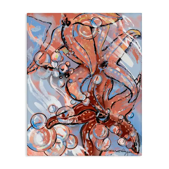 Stupell Industries Aquatic Starfish And Bubbles Canvas, design by Susan Lugar {1}