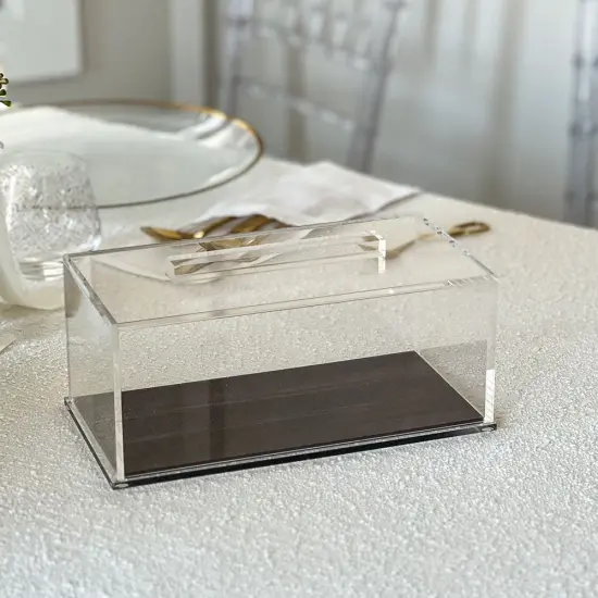 Lucite Wood Look Cake Tray with Lid {2}