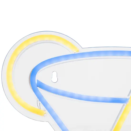Northlight LED Martini Cocktail Neon Lighted Wall Art - 17" - Blue and Yellow {7}