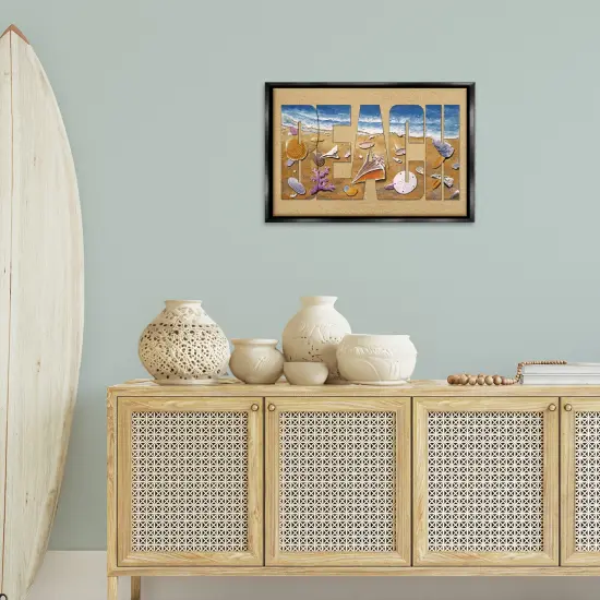 Stupell Industries Outlined Beach Letters Floater Framed Canvas Wall Art Design by Art Brands Holdings, LLC. {2}
