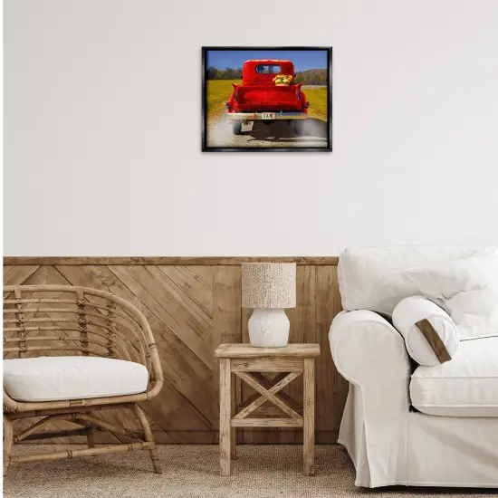 Stupell Industries Cowboy in Red Truck Floater Framed Canvas Wall Art Design by Michael Quackenbush {2}