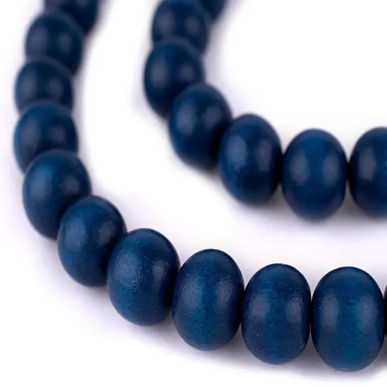 The Bead Chest Natural 14mm Wooden Beads in Blue - Azul for Jewelry Making &ndash; Round Loose Wood Spacer Beads I Approximately 30 Beads {1}