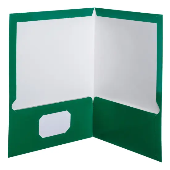 Oxford 2-Pocket Laminated Folder, 100 Sheet Capacity, Hunter Green, Pack of 25 {1}
