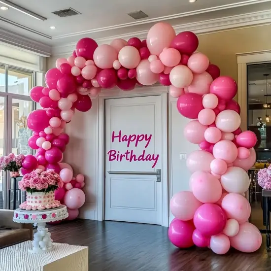 Hot Pink Latex Party Balloons (A10 - Hot Pink) {5}