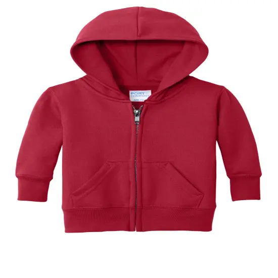 Port & Company&reg; Everyday Infant Core Fleece Zip Hoodie Red {2}