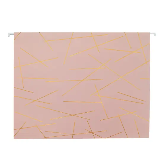 12 Pack Decorative Hanging File Folders with 1/5 Tab, Gold Foil Geometric Design (3 Colors, 11.75 x 9 In) Multicolor {7}