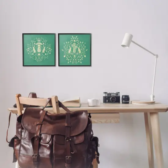 Stupell Industries Boho Symmetrical Rabbits 2pc Framed Giclee Wall Art Set Design by Katie O'Shea  {2}