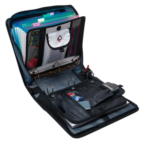 Case&middot;it Dual Ring Zipper Binder, D-Ring, 2 Inches, Black {3}