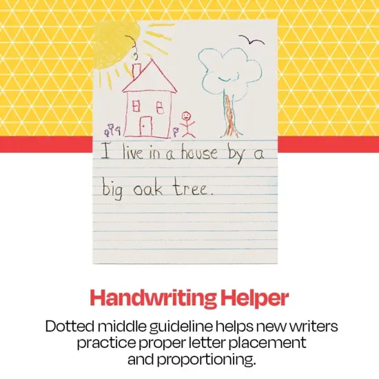 School Smart Picture Story Paper, 7/8 Inch Rule, 9 x 12 Inches, 500 Sheets {7}