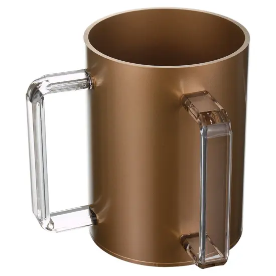 Lucite Wash Cup Gold With Clear Handle {2}