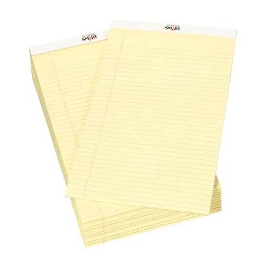 School Smart Legal Pads, 8-1/2 x 14 Inches, 50 Sheets Each, Canary, Pack of 12 {1}