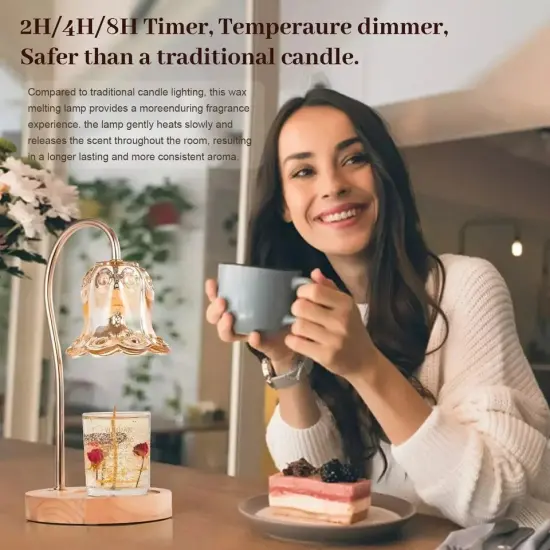 Candle Warmer Lamp with 2 Bulbs Night Light with Timer & Dimmer for Home Decor {3}