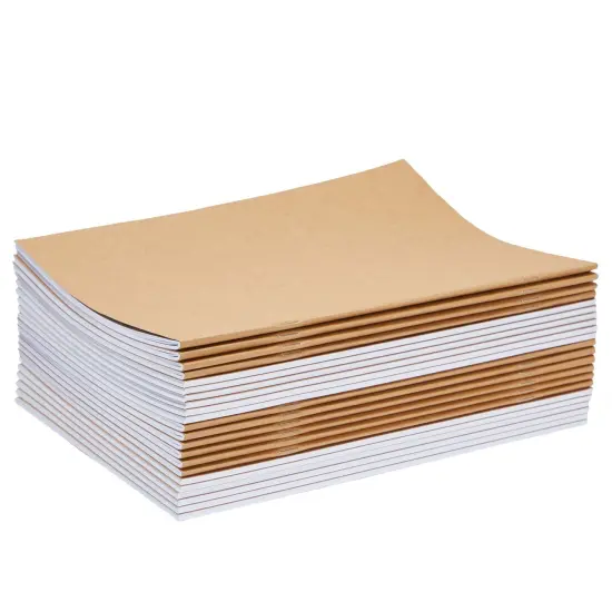24 Pack Blank Notebook Bulk, Brown Unlined Kraft Paper Journals for Kids Drawing, Sketching, Sketchbooks for Students to Write Stories, Classroom Supplies - A4 8.5x11 inch Letter Size Large {4}