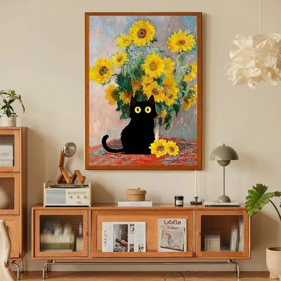 Sunflowers and Black Cats Diamond Art Kits for Adults {5}