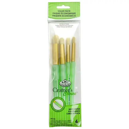 RCC 226 | Crafter's Choice&trade; 4pc White Bristle Stencil Brush Set {1}