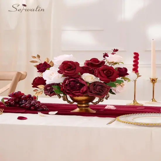 Artificial Flowers Silk Fake Flowers Roses for DIY Wedding Bouquets {2}