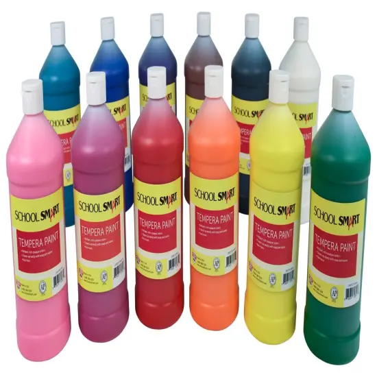 School Smart Tempera Paints, Assorted Colors, Quart Set of 12 {1}