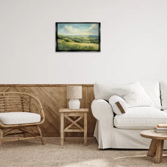 Stupell Industries Rolling Emerald Horizon Floater Framed Canvas Wall Art Design by Gina Kelly {2}