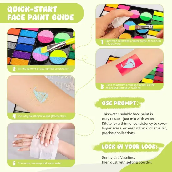 44 Color Face Painting Kit(	44 Colors With artist Brush Set) {5}