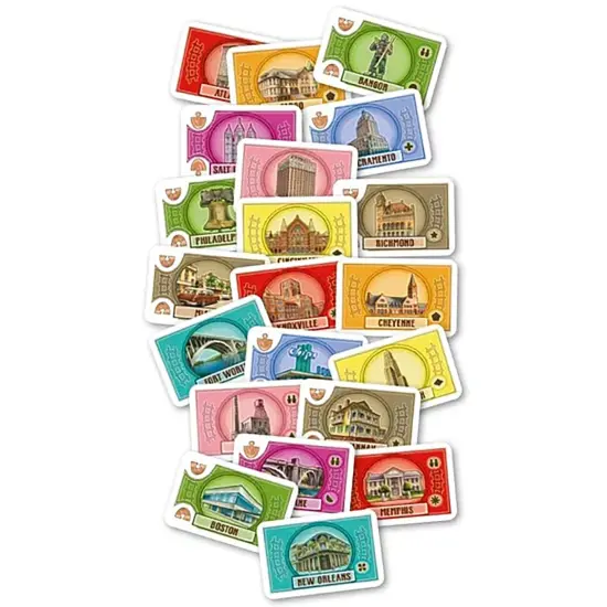 Rio Grande Games: Free Ride USA - Railroad Development Strategy Board Game, 1950s America Themed Train Game, Connect Cities, Ages 14+, 1-5 Players {4}