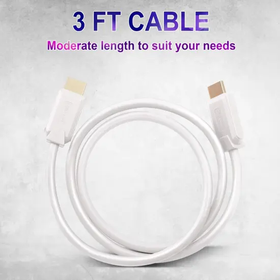 Insten 2 Pack 3ft 8K HDMI High Speed Cable, 2.1 Version, 60Hz, 48Gbps, PVC Cable, White {7}