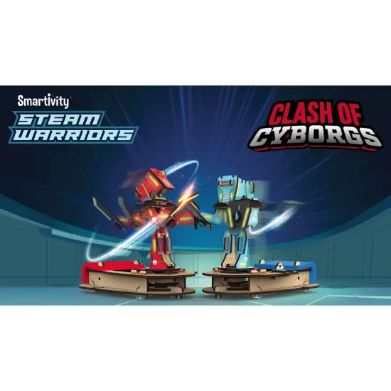 Smartivity: Steam Warriors - Clash of Cyborgs Toy - DIY 2 Player Battle Game, Build Your Wooden Toy Fighter Figures, Play-Learn, STEM Science, Kids 6+ {6}
