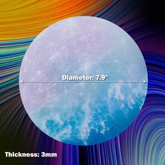 Insten Galaxy Mouse Pad Round Mercury, Non Slip Rubber Base, Smooth Surface Mat, For Home Office Gaming, Iris Blue {5}