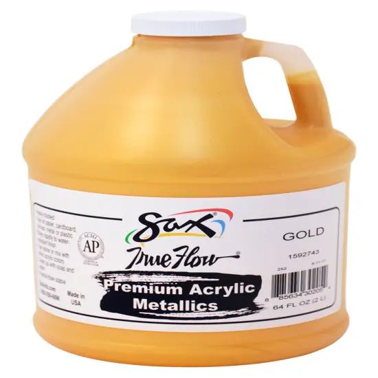 Sax Premium Heavy-Bodied Acrylic Paint, 1/2 Gallon, Metallic Gold {1}