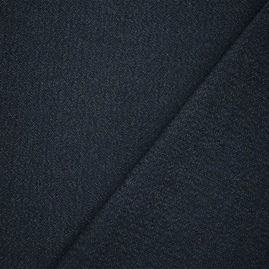 Deep Blue-Gray Poly-Wool Herringbone Stretch Suiting Woven Fabric By the Yard {2}