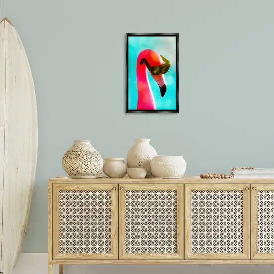 Stupell Industries Flamingo Basking in Bokeh Floater Framed Canvas Wall Art Design by Graffi*tee Studios {2}