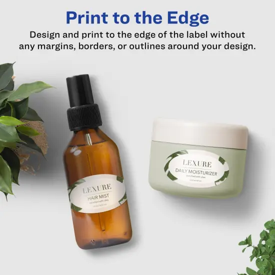 Avery Glossy White Oval Labels with Sure Feed, 1-1/8" x 2-1/4" {3}