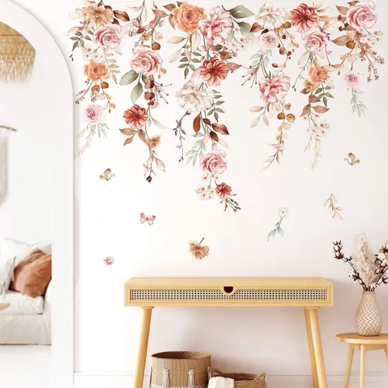 Hanging Flower Vine Wall Decals Stickers {1}