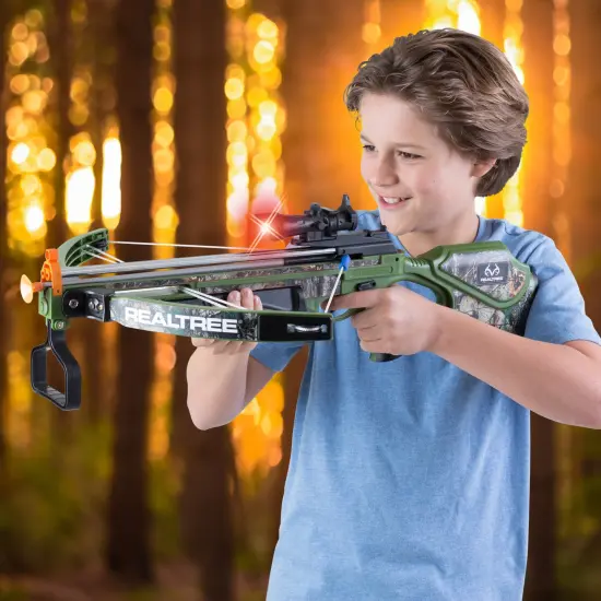 RealTree: Toy Compound Crossbow Set - 26" - Green-Camo - Suction-Tipped Arrows, Target, LED Scope, Ergonomic Grip, Shoots Up to 40', Archery, Kids 8+ {5}