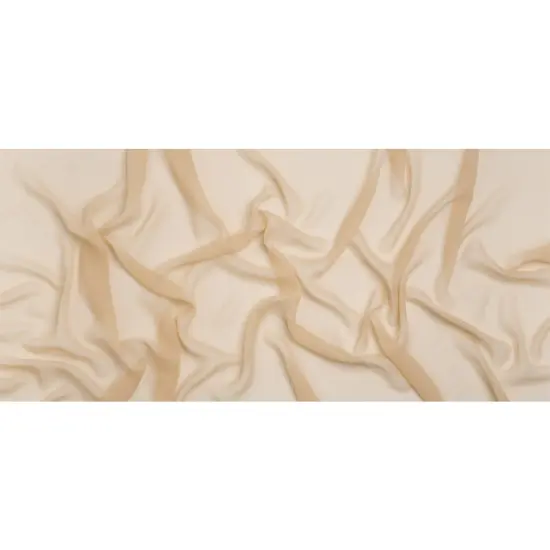 1 Yard Beige Solid Silk Georgette Fabric Lightweight Flowing Draping 53 Inch Width {3}