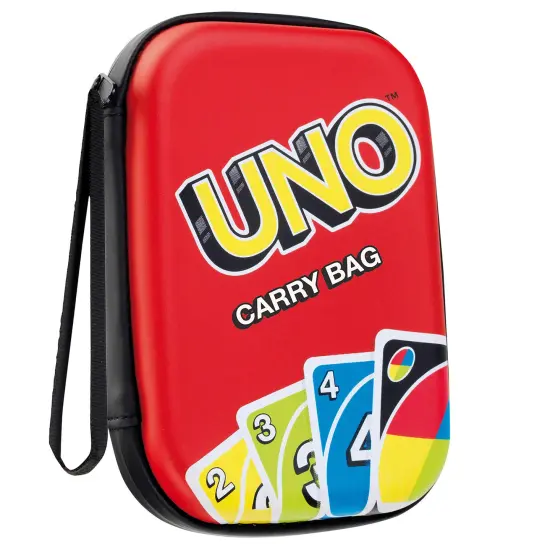 UNO Carry Bag - Card Game Accessory, 6.1 x 4.3", Waterproof Zip Case w/ Strap, Organize & Protect Cards, Travel & Storage, Game Not Included, Kids 3+ {1}