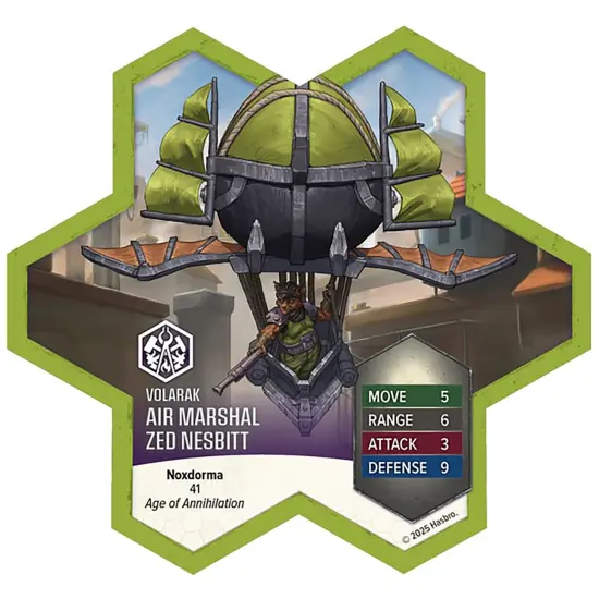Renegade Games: Heroscape: Air Marshal Zed Nesbitt - Army Expansion, 1 Assembled Unpainted Figure & 1 Army Card, Miniatures Game Accessory, Add-On {4}