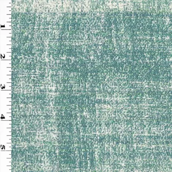 Teal/White Textured Cross Hatch Jacquard Decorating Fabric By the Yard {1}