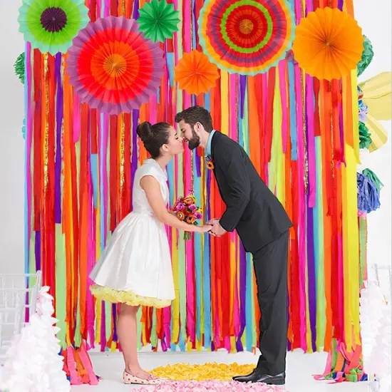Mexican Fiesta Theme Party with Fiesta Paper Fans, Mexican Fiesta Cinco De Mayo Party Decorations Streamer for Taco Party Wedding Bridal Baby Shower Birthday Supplies {5}