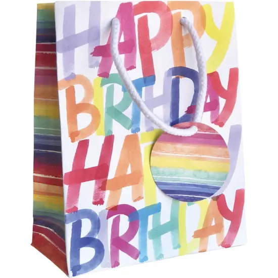 Pack/6: Rainbow Birthday Gift Bag - 7-1/2 x 3 x 6" {1}