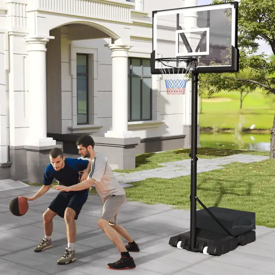 Adjustable Portable Basketball Hoop &ndash; 4.1&ndash;10Ft Height, 45" Shatterproof Backboard {3}