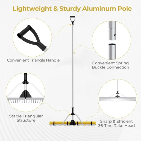 Silver Lake Rake Aquatic Pond Weed Cutter with 2 Removable Foam Floats and Aluminum Pole {5}