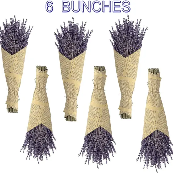 Natural Dried Lavender Flowers Bouquet Bundles with Stems 6 Pack -Christmas Day Valentine's Day Gifts Home Fragrance Decoration {4}