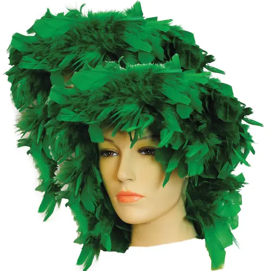 Vibrant Green Feathered Wig {3}