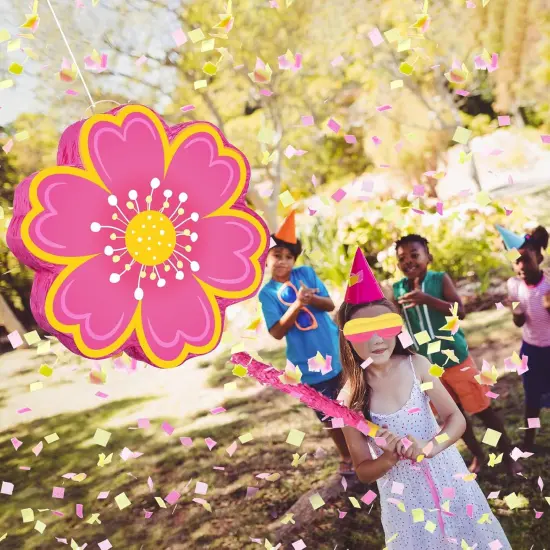 Daisy Flower Pi&ntilde;ata Set Include Bat Blindfold Confetti Tassel Floral Pi&ntilde;ata Daisy Hippie Boho Game for Birthday Baby Shower Gender Reveal Wedding Floral Party Supplies {3}