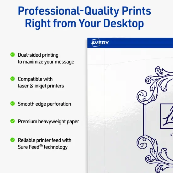 Avery Printable Arched Rectangle Flat Cards, Sure Feed Technology, 5" x 7", Glossy White Cardstock, Laser/Inkjet Printable, 20 Total, Great for Product Branding, Marketing, and More {2}