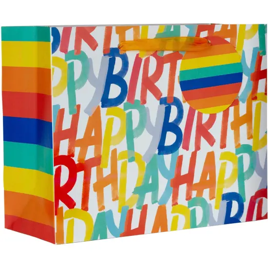 Pack/6: Rainbow Birthday Gift Bag - 10 x 4 x 8" {1}