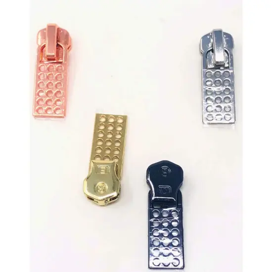 Zipper Pull &ndash; Tennis Style 8MM in Black, Nickel, Brass, and Copper Brass (Gold) {3}