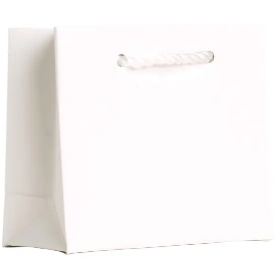 Pack/6: Matte White Gift Bag - 5 x 2 x 4" {1}