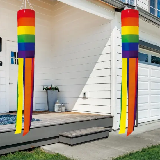 Pride Rainbow Windsock 40 Inch Durable Outdoor Hanging Decoration for Yard Garden Patio Home Decor {5}